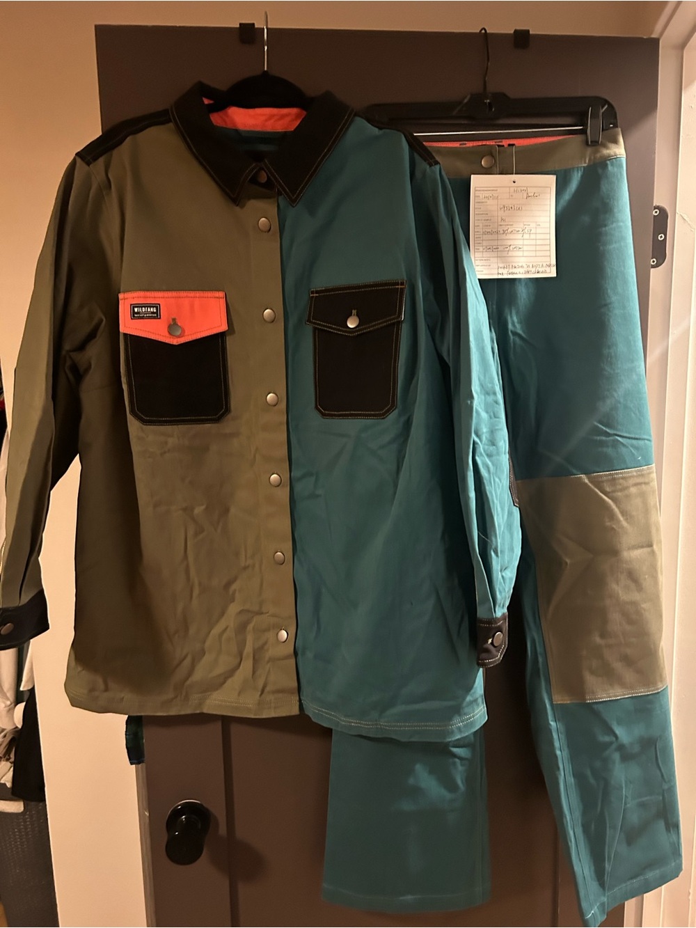 NWT Wildfang Colorblock Utility Workwear Matching Set | 2XL | Green/Blue/Orange